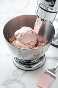 A separate bowl with flour, baking powder, and salt being whisked together, ensuring an even distribution of dry ingredients.