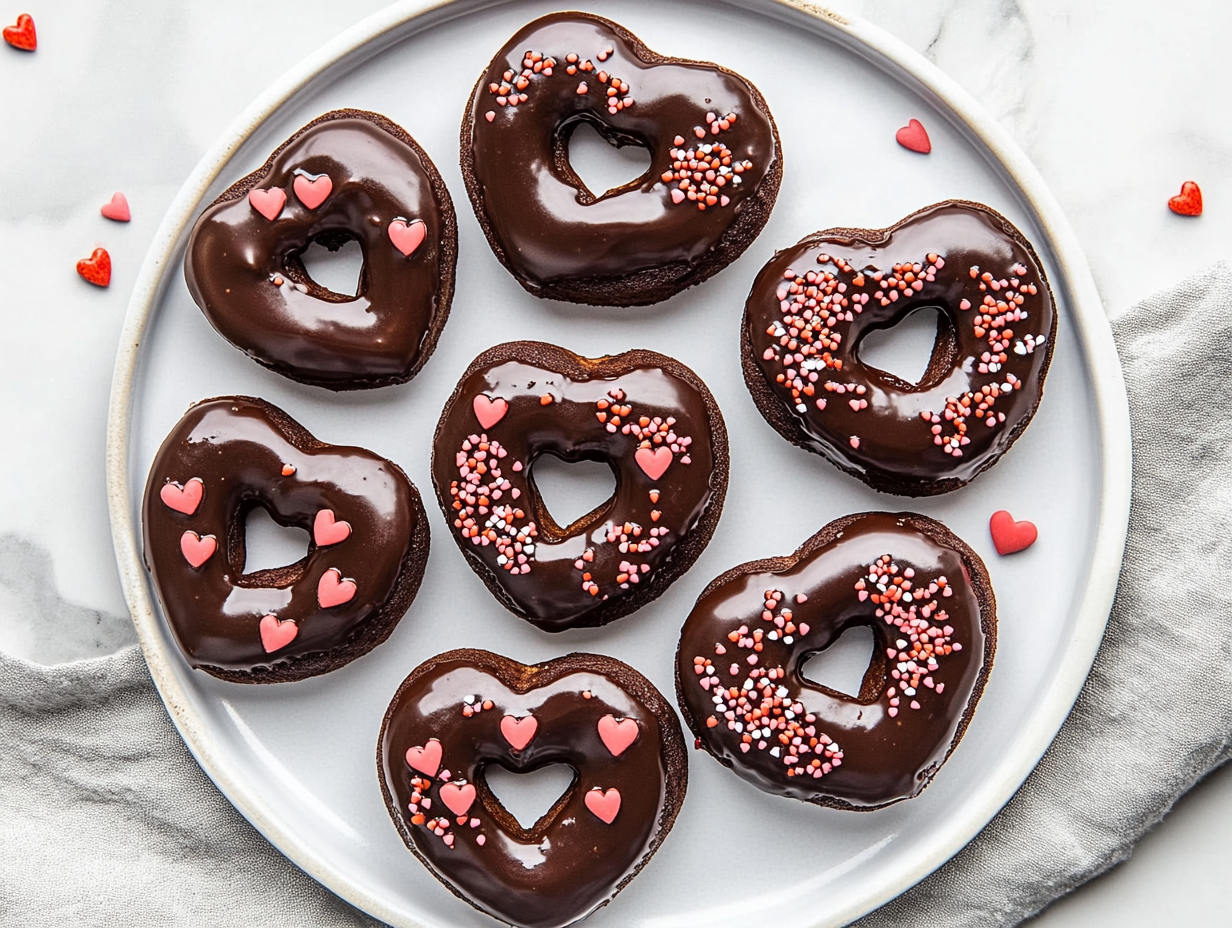 Close-up shot of doughnuts being dipped into glossy chocolate ganache and sprinkled with colorful sprinkles, ready to be enjoyed