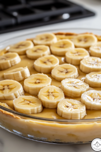 The assembled pie is covered and placed in the refrigerator to chill for at least 4 hours or overnight for best results.
