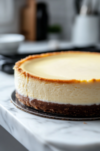 The cheesecake completely cooled and ready to be refrigerated for at least 6 hours."